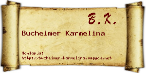 Bucheimer Karmelina névjegykártya
